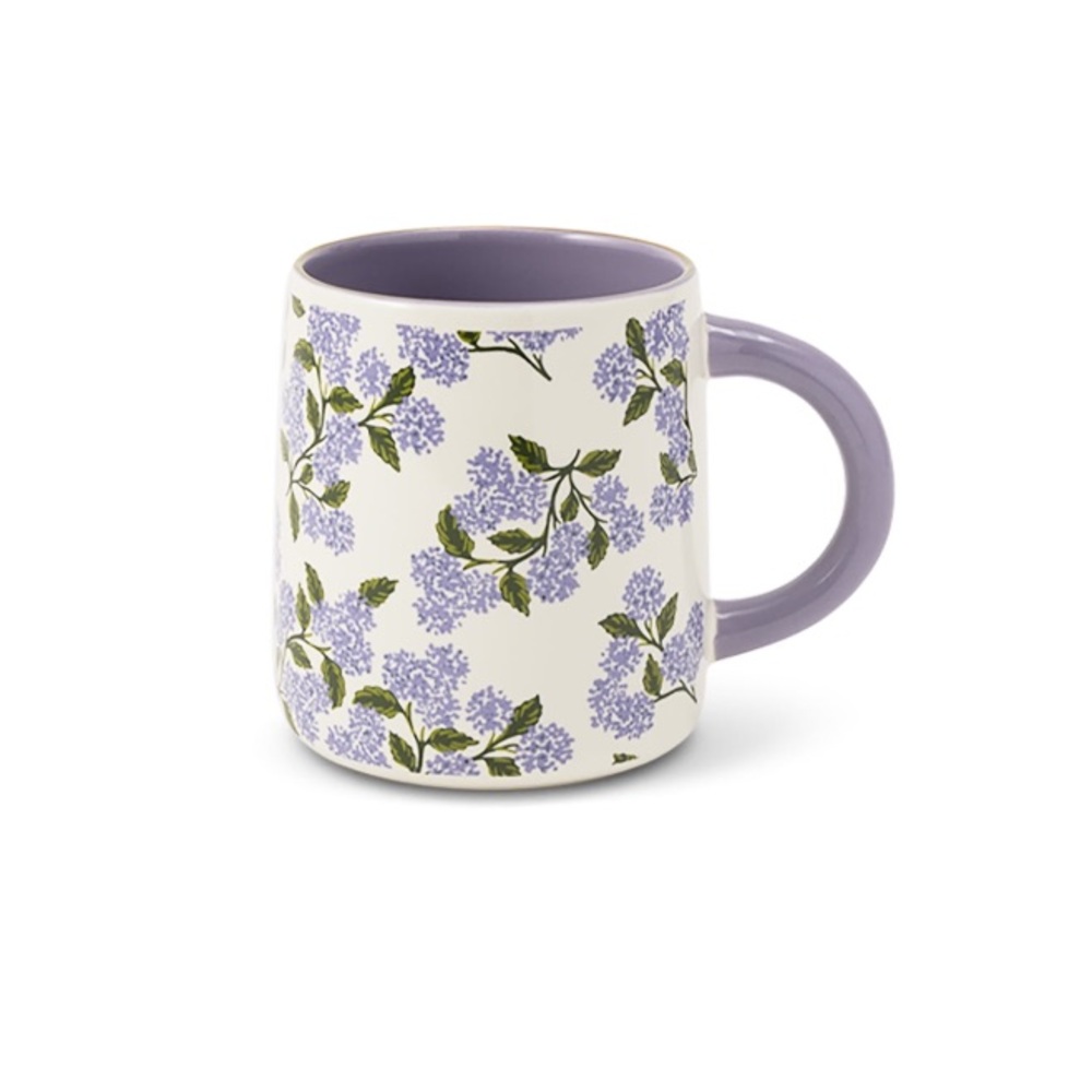 Thyme & Table 14.5 fl oz Purple Hydrangeas Stoneware Mug